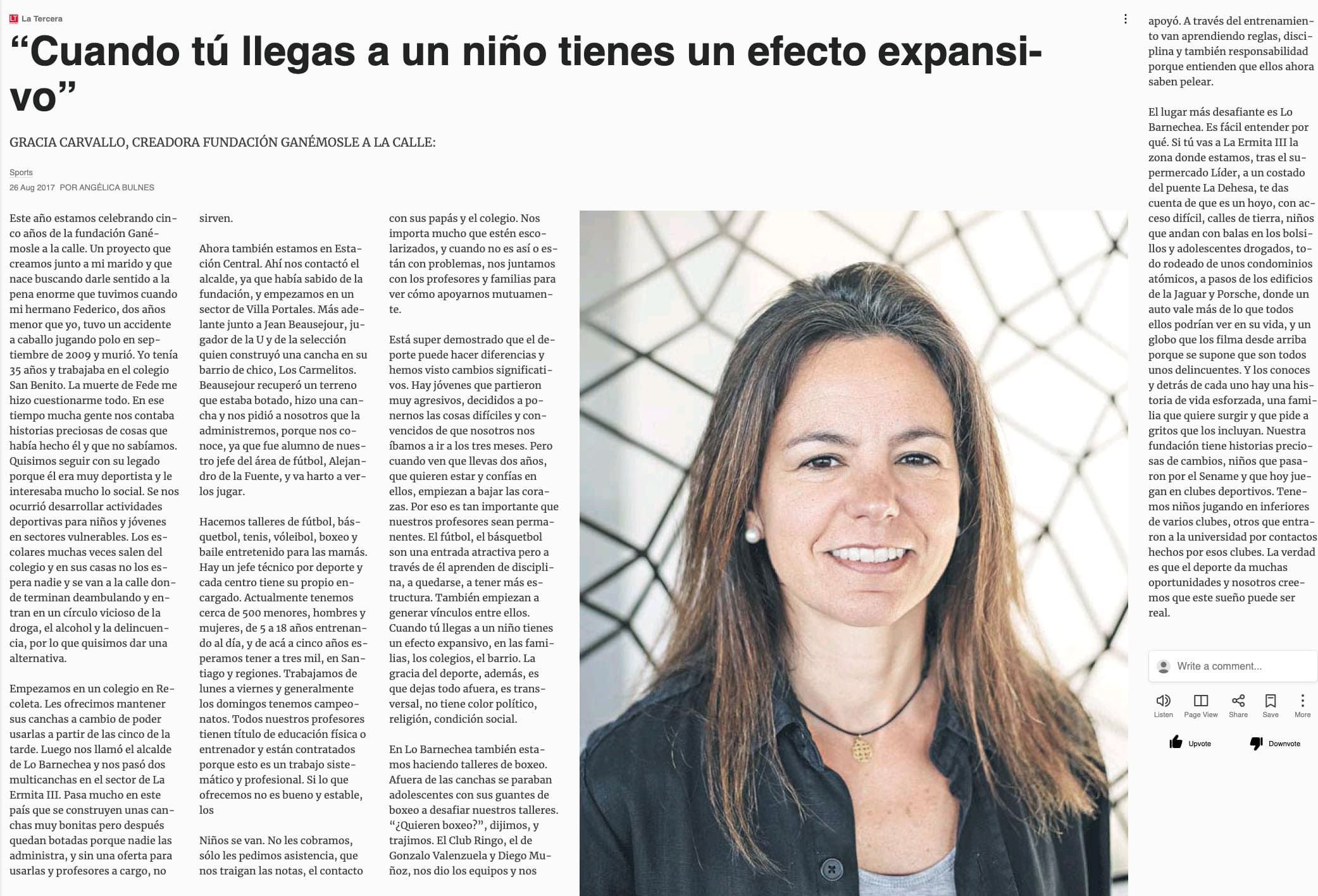 La Tercera Tendencias “Cuando tú llegas a un niño tienes un efecto expansivo”